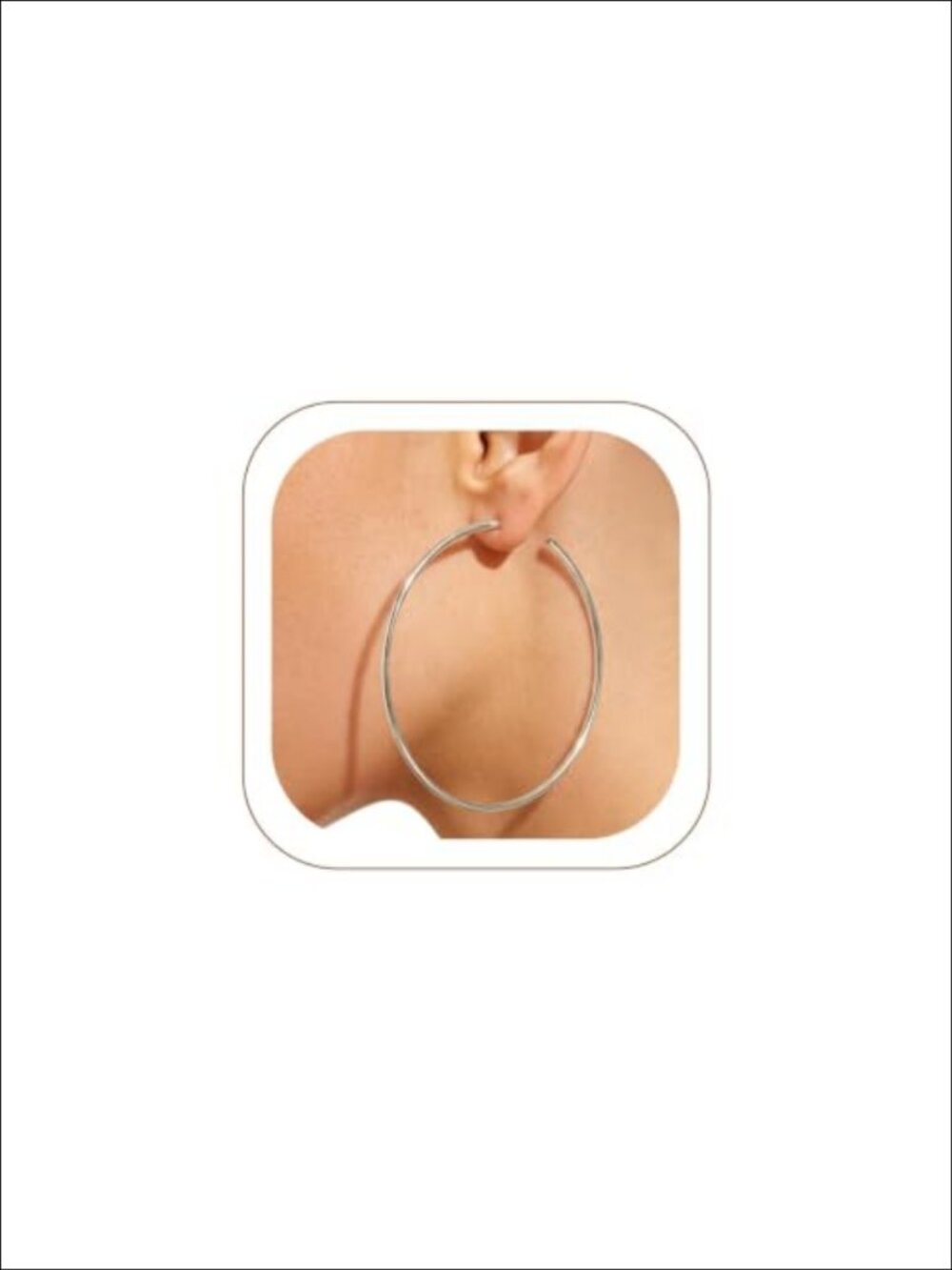 Thin Stainless Steel Hoop Earrings Push Back Lightweight Everyday